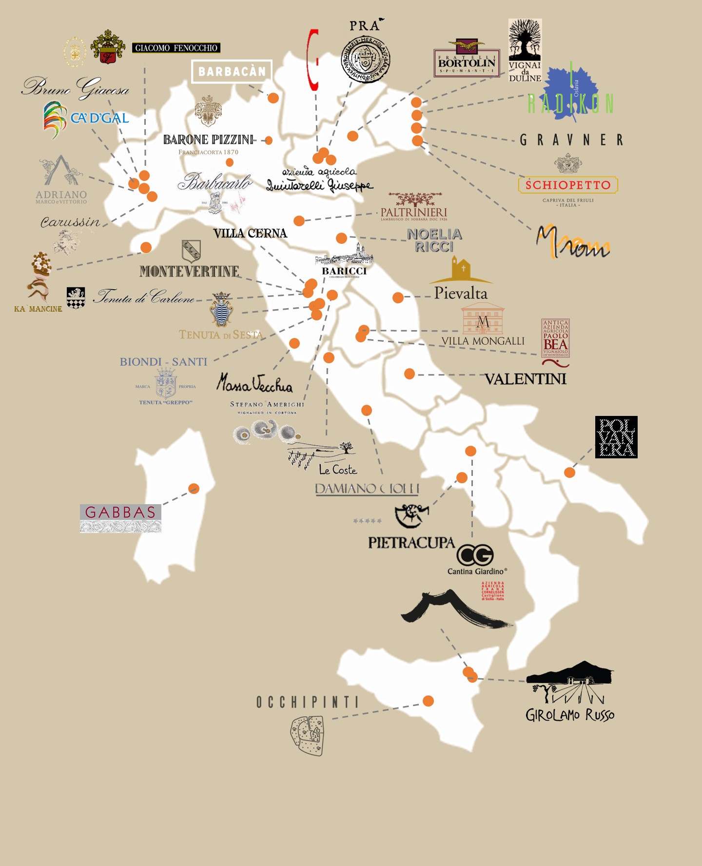 Italian Vineyards Map